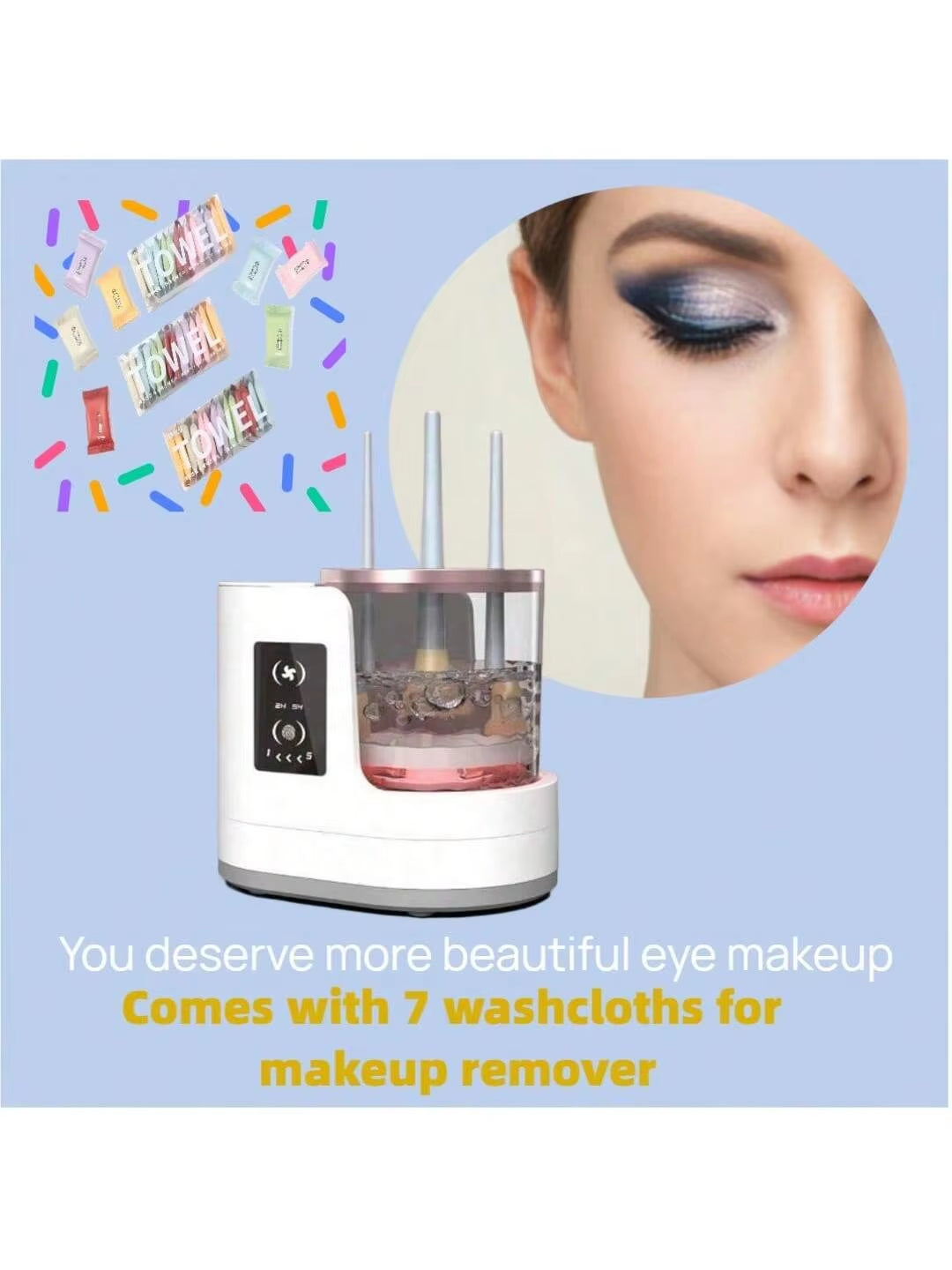 Valentine'S Day Gift, a Ladies' Exclusive Electric Makeup Brush Cleaner, a Cleaning Tool for Makeup Brushes and Foundation.