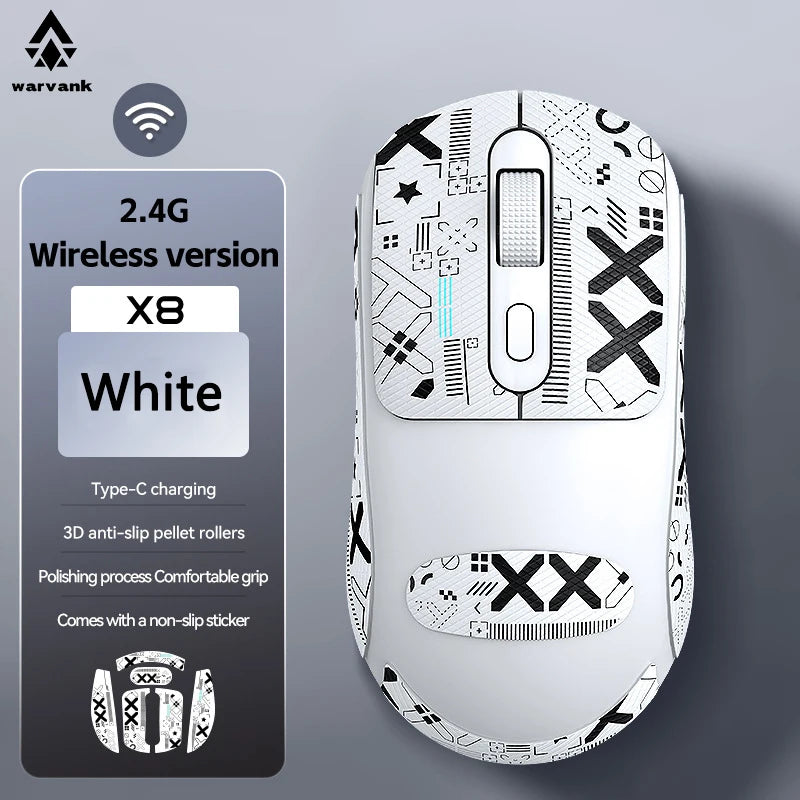 X8 Wireless Gaming Mouse, Type-C Rechargeable, 500mAh Battery