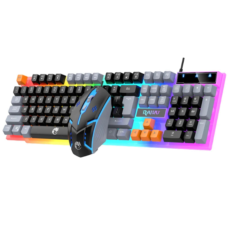 RAIKU T26 RGB Wired Gaming Keyboard & Mouse Set – Mechanical Feel, Luminous Backlight