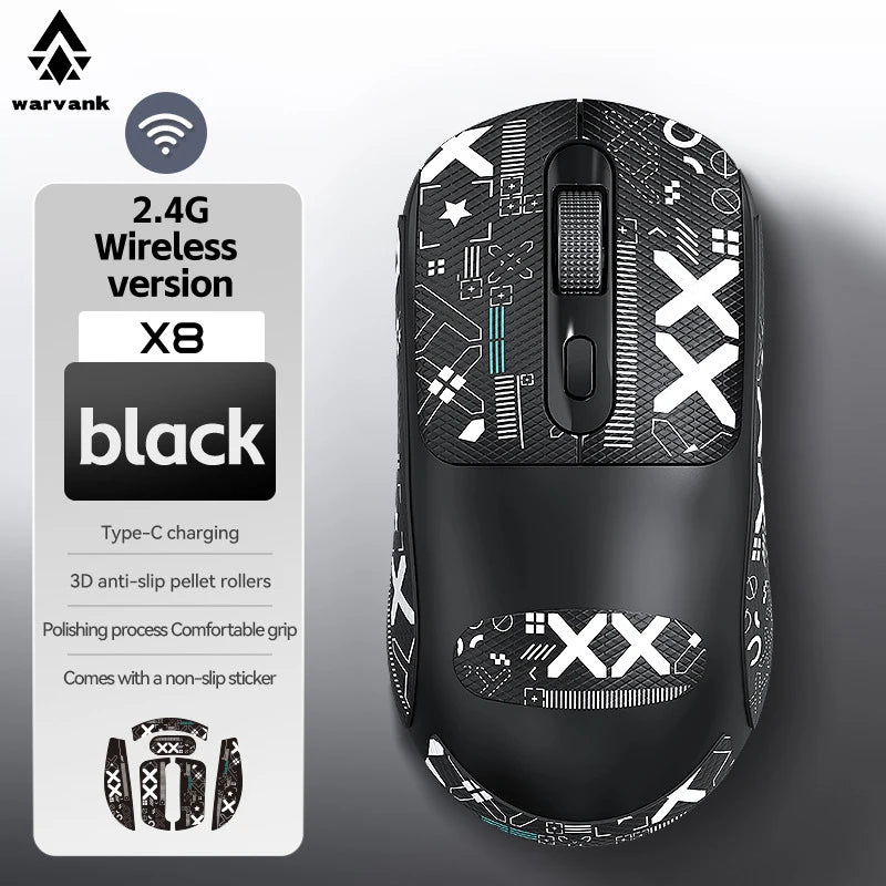 X8 Wireless Gaming Mouse, Type-C Rechargeable, 500mAh Battery