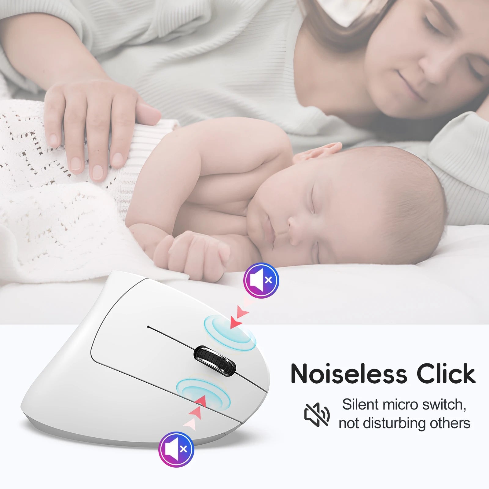 Dual Mode Vertical Ergonomic Mouse – Rechargeable 600mAh, 2400 DPI, Type-C