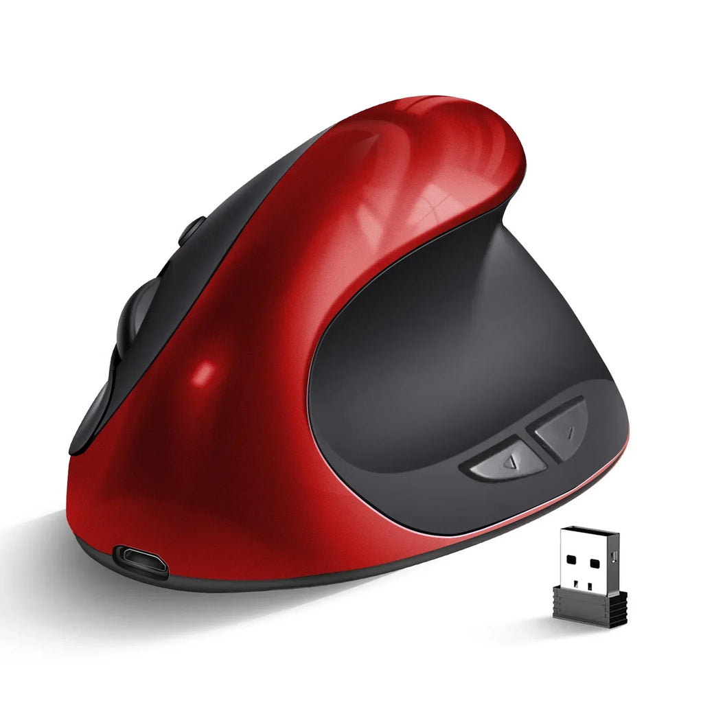 BTS-908 Vertical Ergonomic Wireless Mouse – Rechargeable, 2.4GHz, 1600 DPI